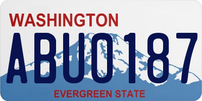 WA license plate ABU0187