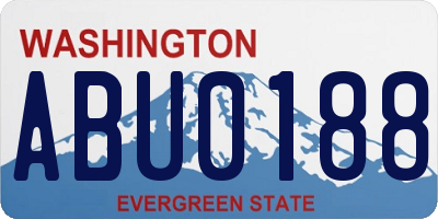 WA license plate ABU0188