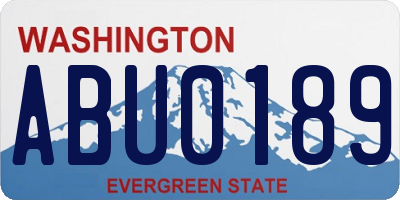 WA license plate ABU0189