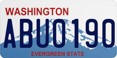 WA license plate ABU0190
