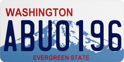 WA license plate ABU0196