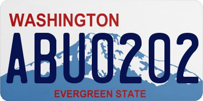 WA license plate ABU0202