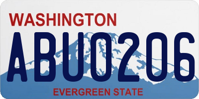 WA license plate ABU0206