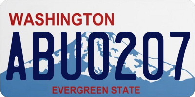 WA license plate ABU0207
