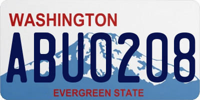 WA license plate ABU0208