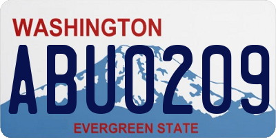 WA license plate ABU0209