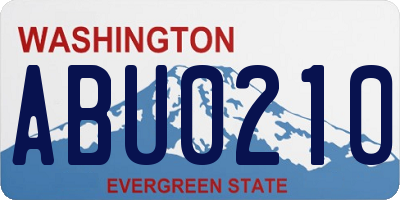 WA license plate ABU0210