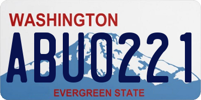 WA license plate ABU0221