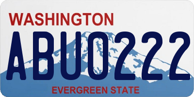 WA license plate ABU0222
