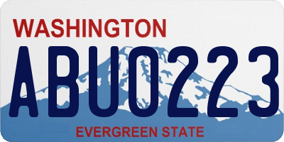 WA license plate ABU0223