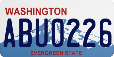 WA license plate ABU0226