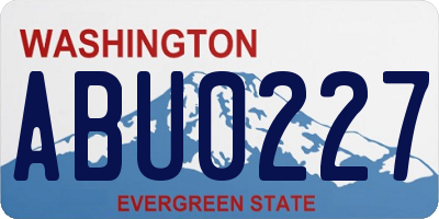 WA license plate ABU0227