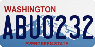 WA license plate ABU0232
