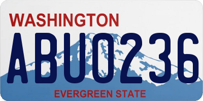 WA license plate ABU0236
