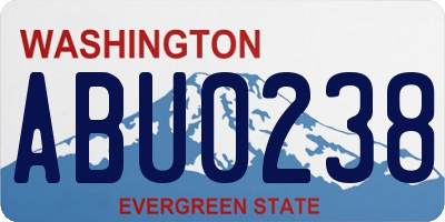 WA license plate ABU0238