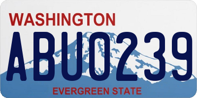 WA license plate ABU0239