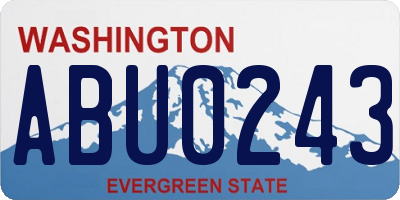 WA license plate ABU0243