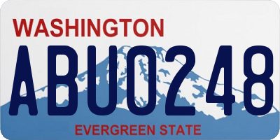 WA license plate ABU0248