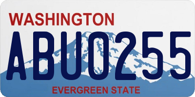 WA license plate ABU0255