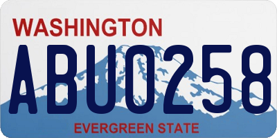 WA license plate ABU0258