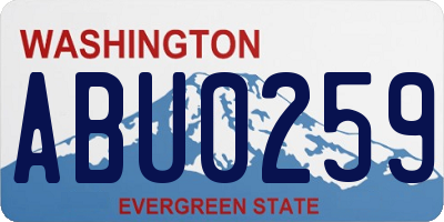 WA license plate ABU0259