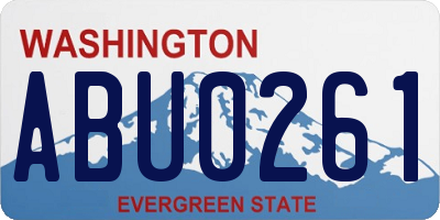 WA license plate ABU0261