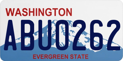 WA license plate ABU0262