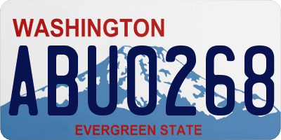 WA license plate ABU0268