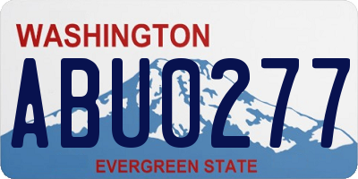 WA license plate ABU0277