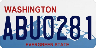 WA license plate ABU0281