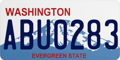 WA license plate ABU0283