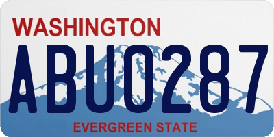 WA license plate ABU0287