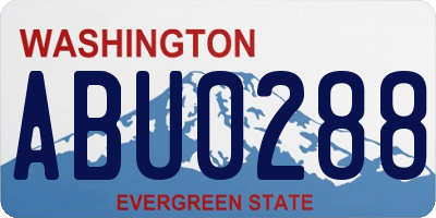 WA license plate ABU0288