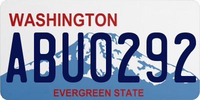WA license plate ABU0292