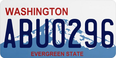 WA license plate ABU0296