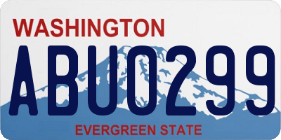 WA license plate ABU0299