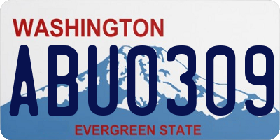 WA license plate ABU0309