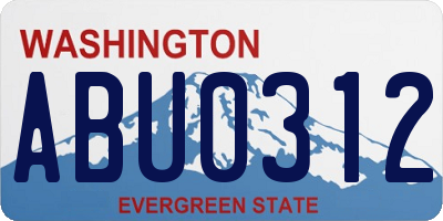 WA license plate ABU0312