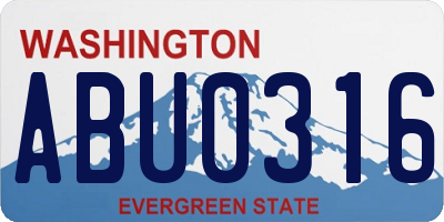 WA license plate ABU0316