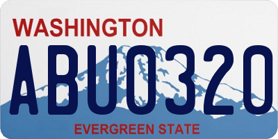 WA license plate ABU0320
