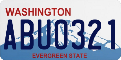 WA license plate ABU0321