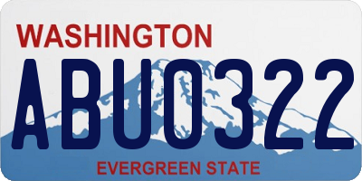 WA license plate ABU0322