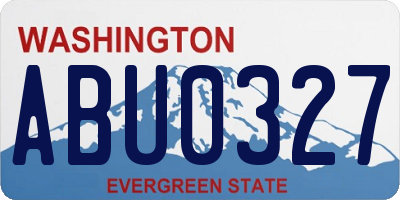 WA license plate ABU0327
