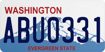 WA license plate ABU0331