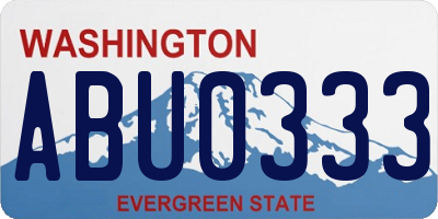 WA license plate ABU0333