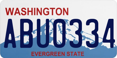 WA license plate ABU0334