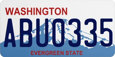 WA license plate ABU0335