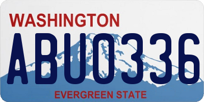 WA license plate ABU0336