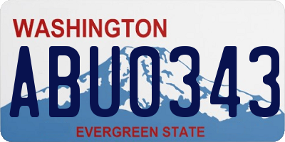 WA license plate ABU0343