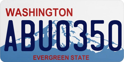 WA license plate ABU0350